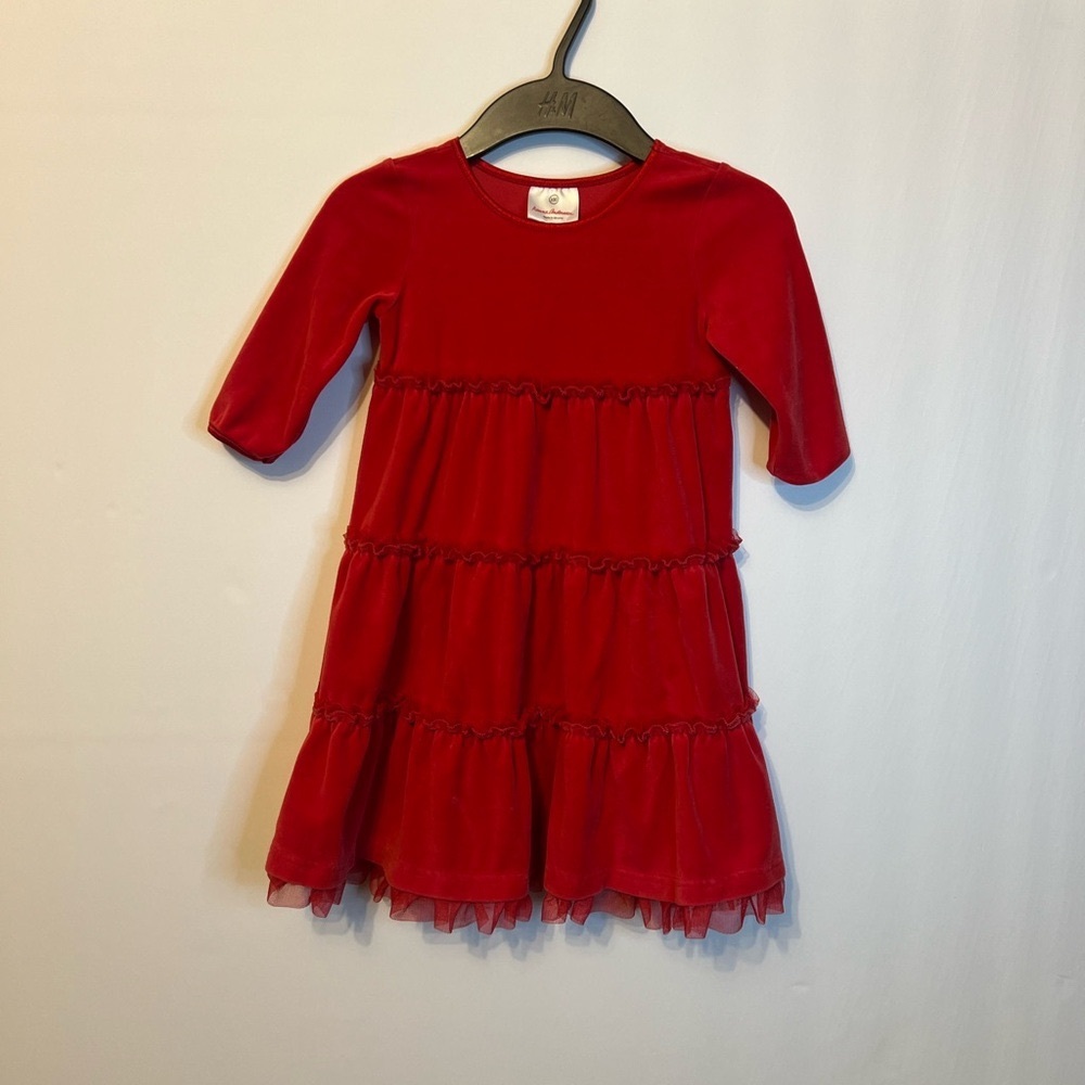 Hanna Andersson size 100 velour dress, holiday size 4t US